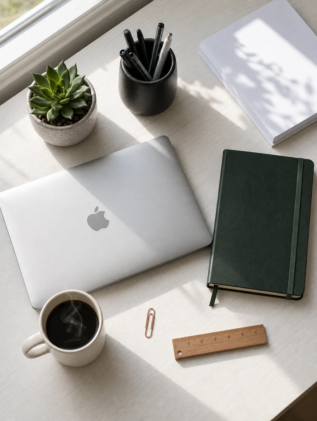 Minimalist workspace with digital tools for business growth